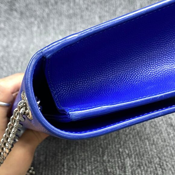 100% Authentic Saint Laurent Kate Blue Leather Shoulder Bag - Picture 6 of 14
